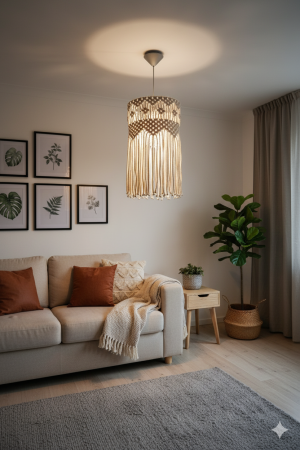 Abażur makrama dekoracja boho AM04