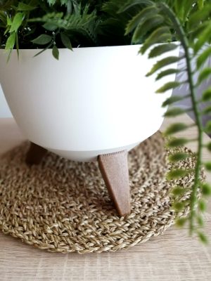 Doniczka misa Roma na nóżkach biała