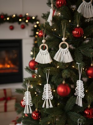 Makramowe zawieszki ozdoby na choinkę 6 sztuk Mac5
