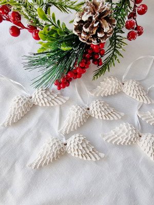 Ozdobne zawieszki skrzydła z gipsu na choinkę ZG03 Barwny Zakątek