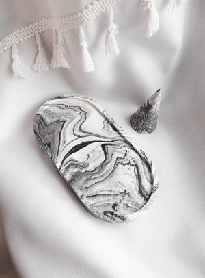 Zestaw dekoracyjny marmurek z gipsu na biżuterię GP46