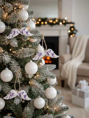 Ozdobne zawieszki na choinke skrzydła z gipsu ZG01-gp001