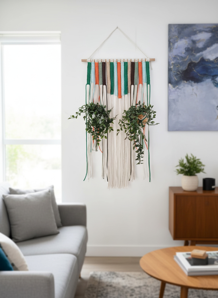 kwietnik makrama na zamówienie mix kolor