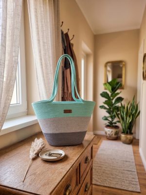 Koszyk miejski ze sznurka torebka handmade 29